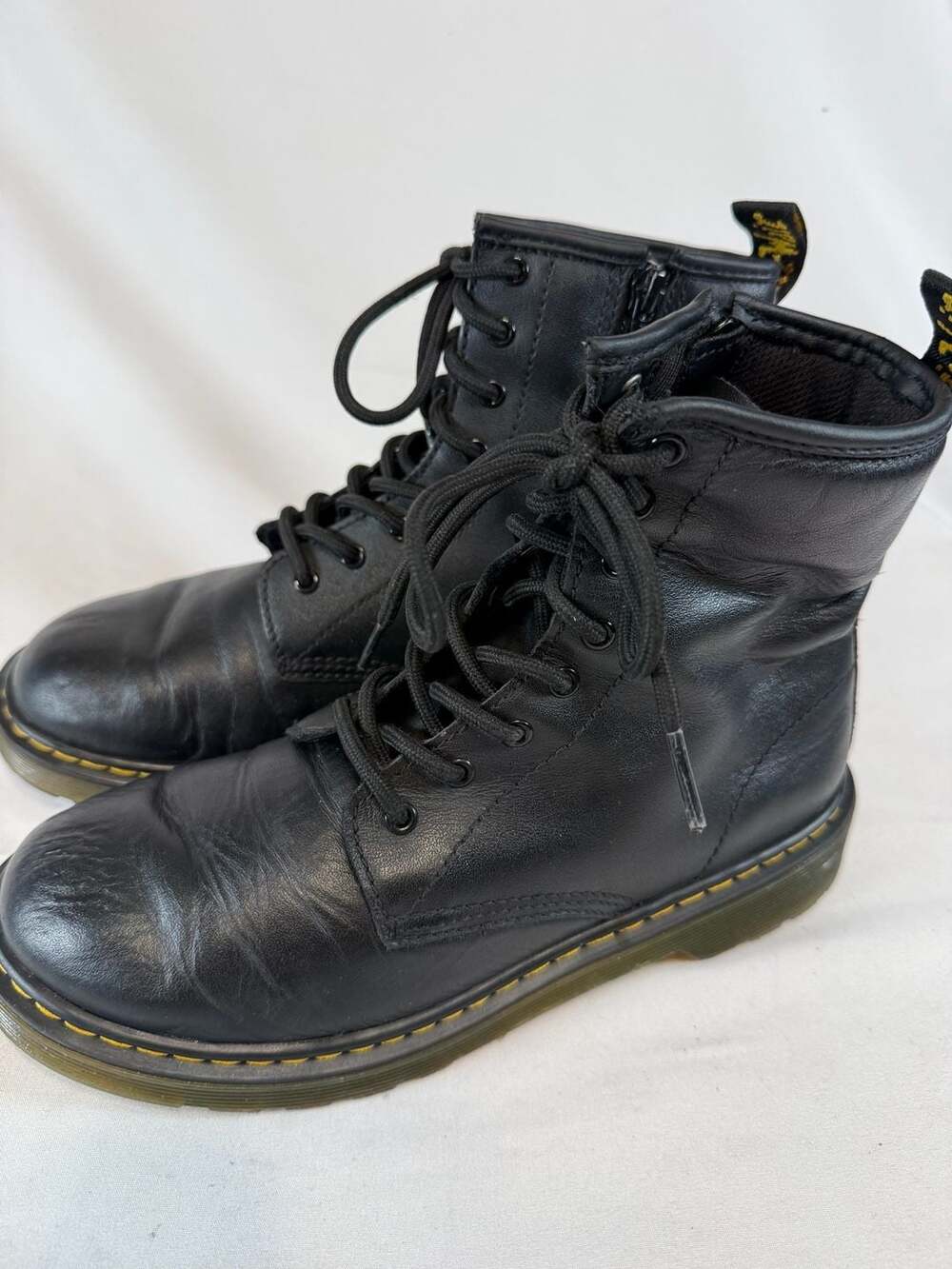 Dr. Martens 15382 Size 5 Black Leather Side Zip Combat Boots Grunge Alt Goth Pun